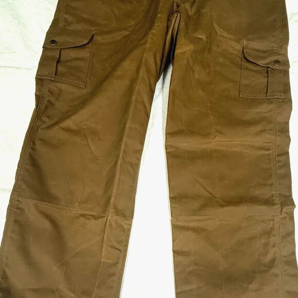 Filson Oil Finished Double Tin Cloth Overalls Bib Men’s 42x 35 Unhemmed USA Tan - Picture 8 of 14